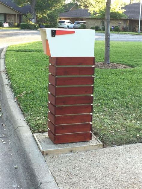 brick metal box post|diy mailbox post design.